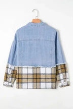 Plaid Oversized Denim Jacket Women UK