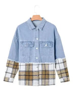 Plaid Oversized Denim Jacket Women UK