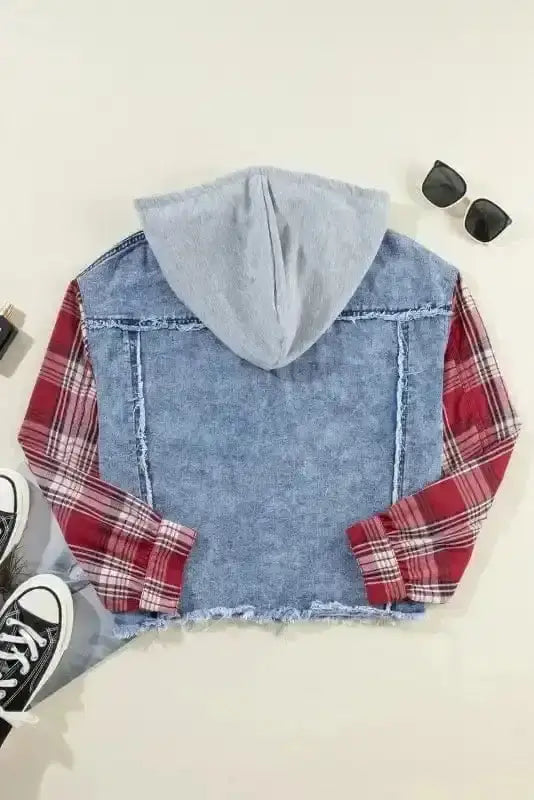 Tartan Plaid Denim Jacket Women UK