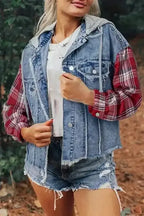 Tartan Plaid Denim Jacket Women UK