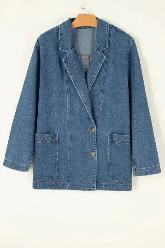 Lapel Denim Jacket Women UK