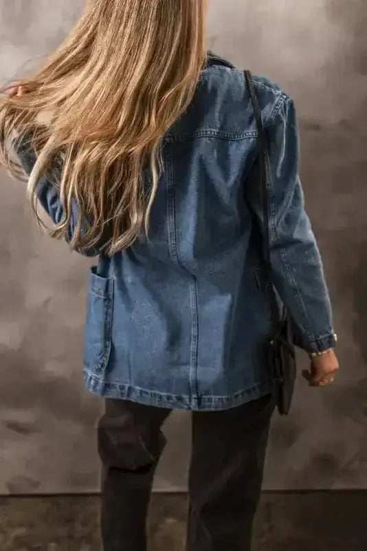 Lapel Denim Jacket Women UK