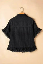 Raw Hem Denim Jacket Women UK