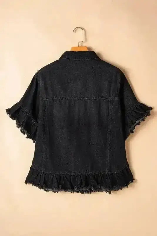 Raw Hem Denim Jacket Women UK