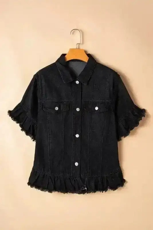 Raw Hem Denim Jacket Women UK