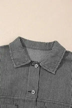 Oversized Stripe Denim Jacket Women UK