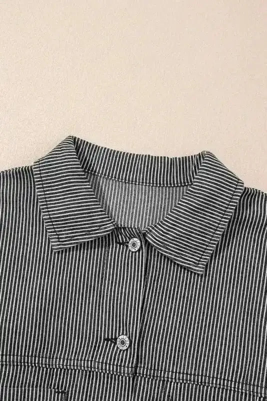 Oversized Stripe Denim Jacket Women UK