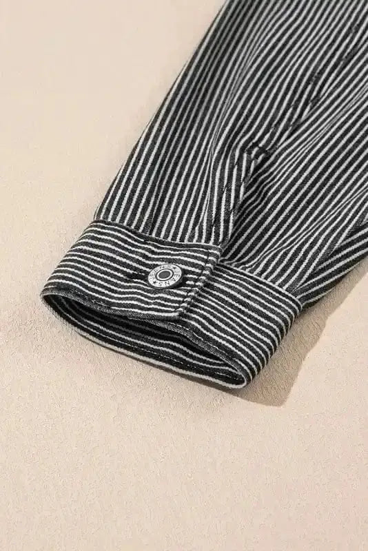 Oversized Stripe Denim Jacket Women UK