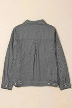 Oversized Stripe Denim Jacket Women UK