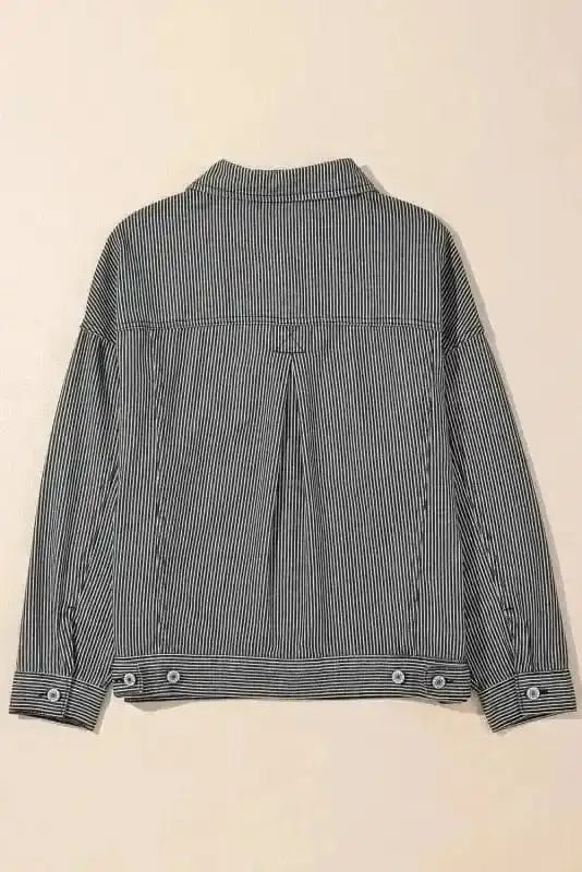 Oversized Stripe Denim Jacket Women UK