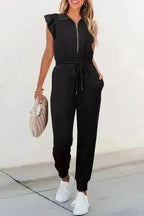 Zipped Elegance Casual Jumpsuit Women UK
