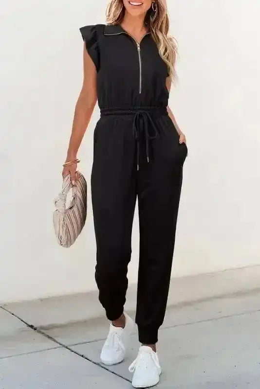 Zipped Elegance Casual Jumpsuit Women UK