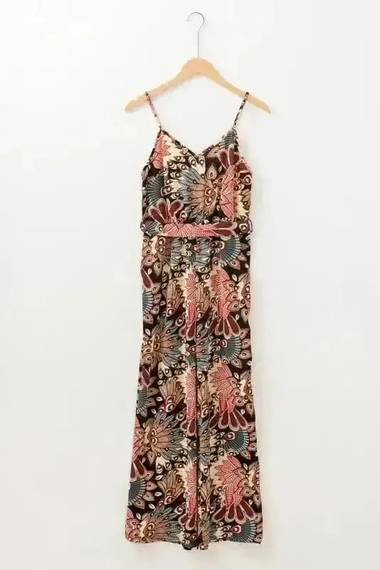 Luxe Floral Belted Jumpsuit Women UK
