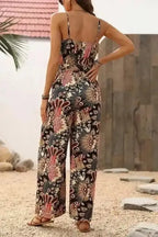 Luxe Floral Belted Jumpsuit Women UK