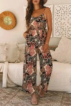 Luxe Floral Belted Jumpsuit Women UK