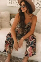 Luxe Floral Belted Jumpsuit Women UK