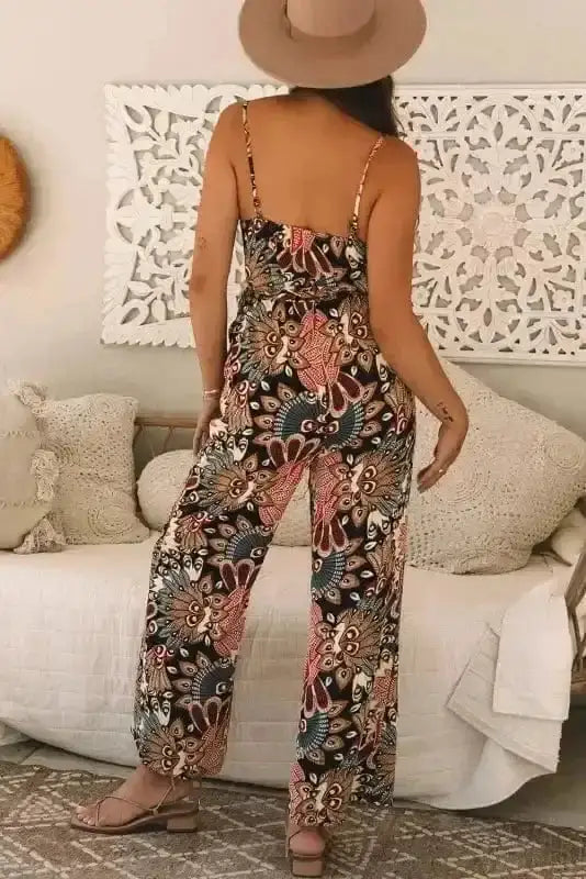 Luxe Floral Belted Jumpsuit Women UK