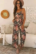 Luxe Floral Belted Jumpsuit Women UK