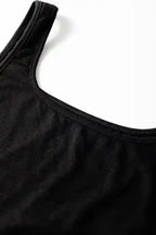 Peekaboo Wide Leg Jumpsuit - Black Square Neck Sleeveless
