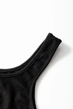 Peekaboo Wide Leg Jumpsuit - Black Square Neck Sleeveless