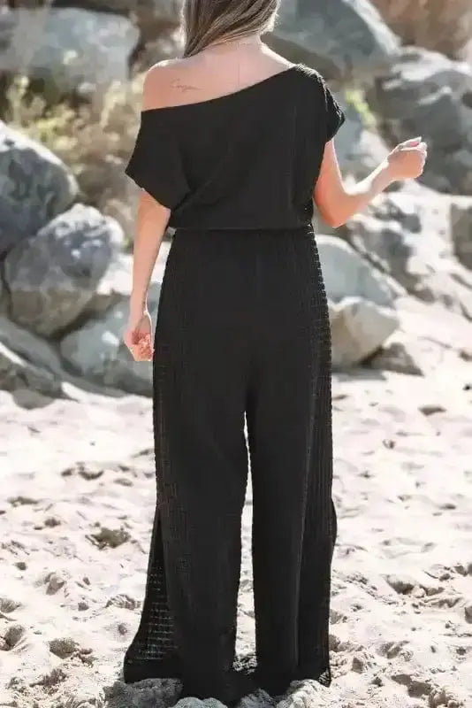 Shadow Check One Shoulder Jumpsuit Women UK