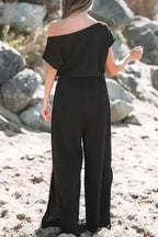 Shadow Check One Shoulder Jumpsuit Women UK