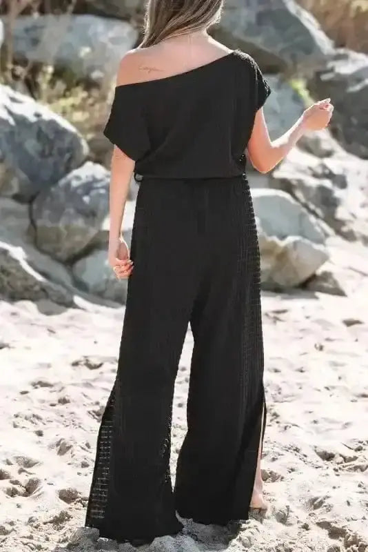 Shadow Check One Shoulder Jumpsuit Women UK