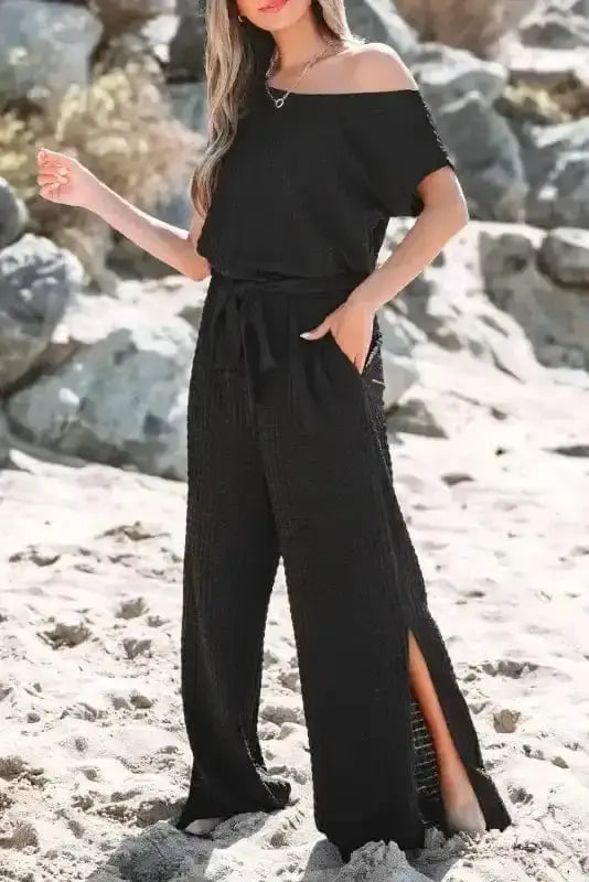 Shadow Check One Shoulder Jumpsuit Women UK