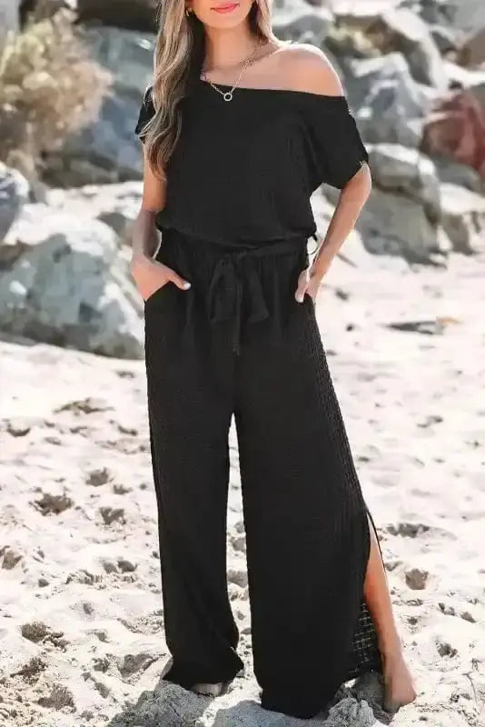 Shadow Check One Shoulder Jumpsuit Women UK