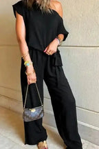 Shadow Check One Shoulder Jumpsuit Women UK