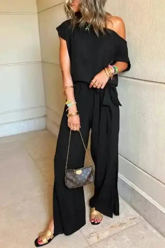 Shadow Check One Shoulder Jumpsuit Women UK