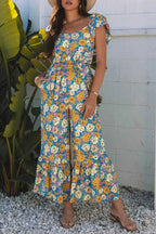 Yellow Floral Elegant Jumpsuit