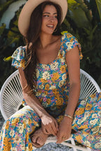 Yellow Floral Elegant Jumpsuit