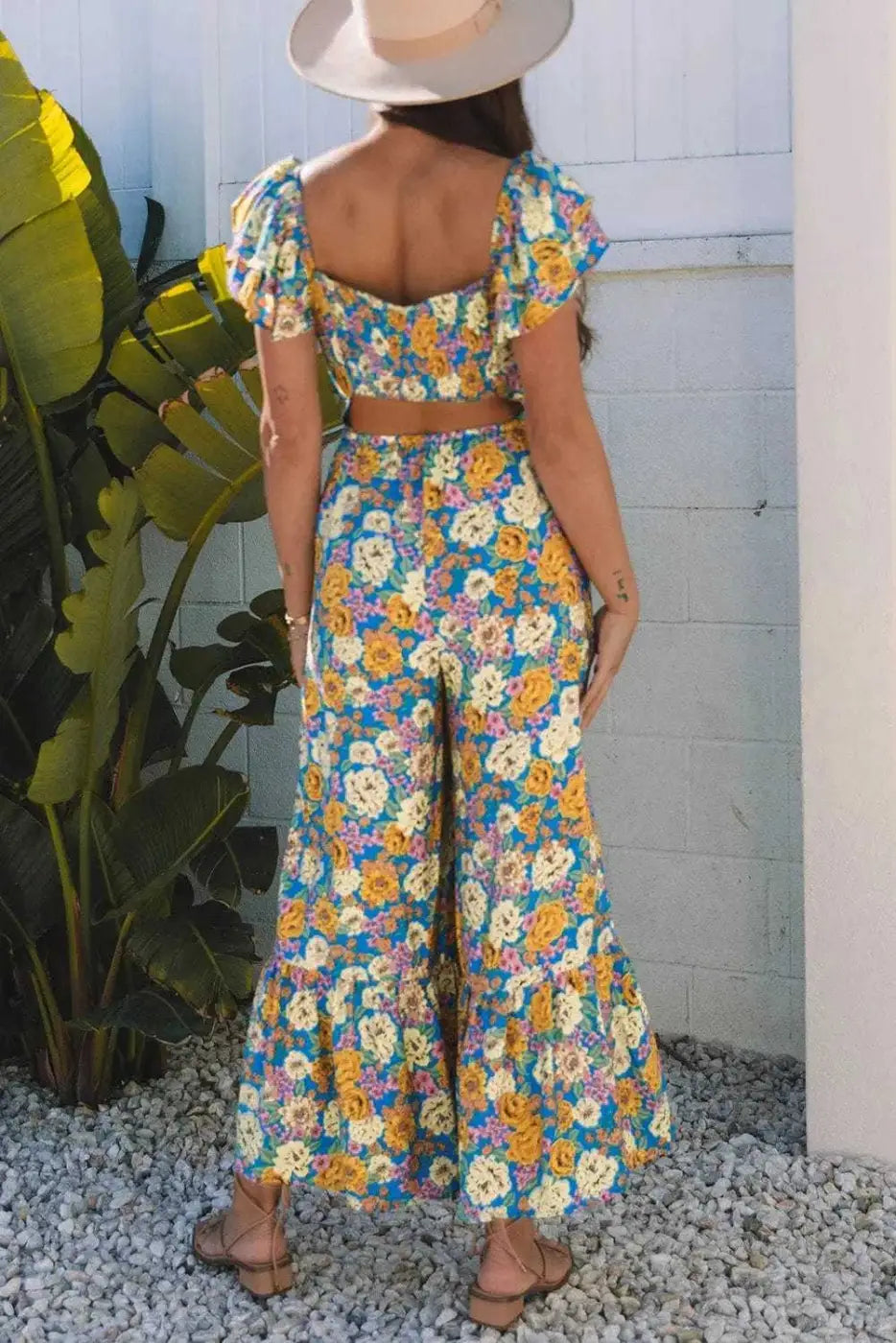 Yellow Floral Elegant Jumpsuit