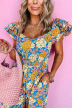 Yellow Floral Elegant Jumpsuit
