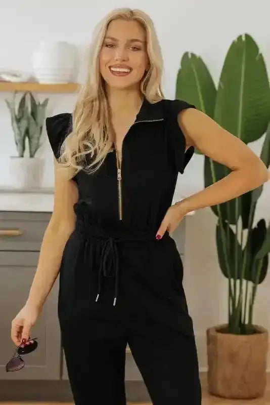 Zipped Elegance Casual Jumpsuit Women UK