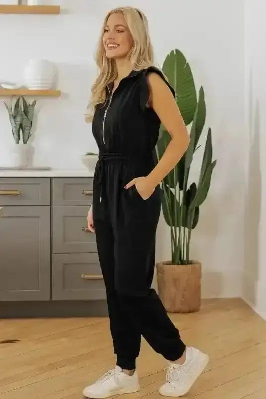 Zipped Elegance Casual Jumpsuit Women UK