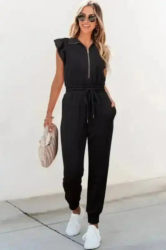 Zipped Elegance Casual Jumpsuit Women UK