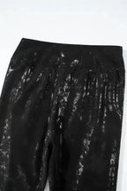 Black Faux Leather High Waist Leggings Women UK
