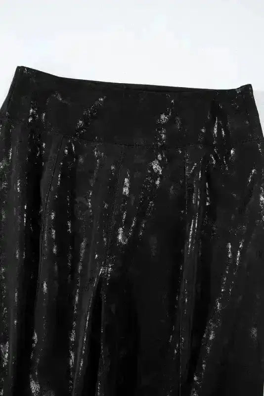 Black Faux Leather High Waist Leggings Women UK