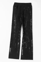 Black Faux Leather High Waist Leggings Women UK