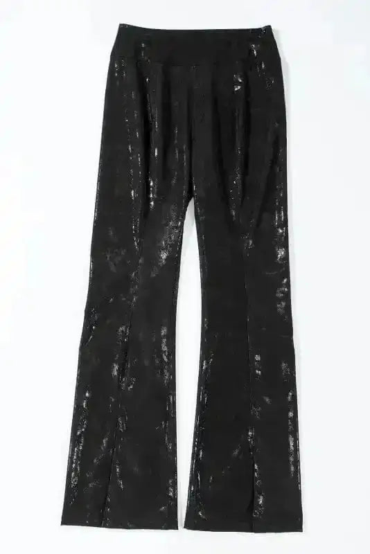 Black Faux Leather High Waist Leggings Women UK