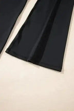 Black V-Waist Flared Leggings