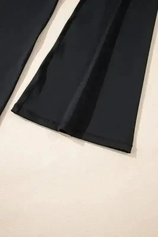Black V-Waist Flared Leggings