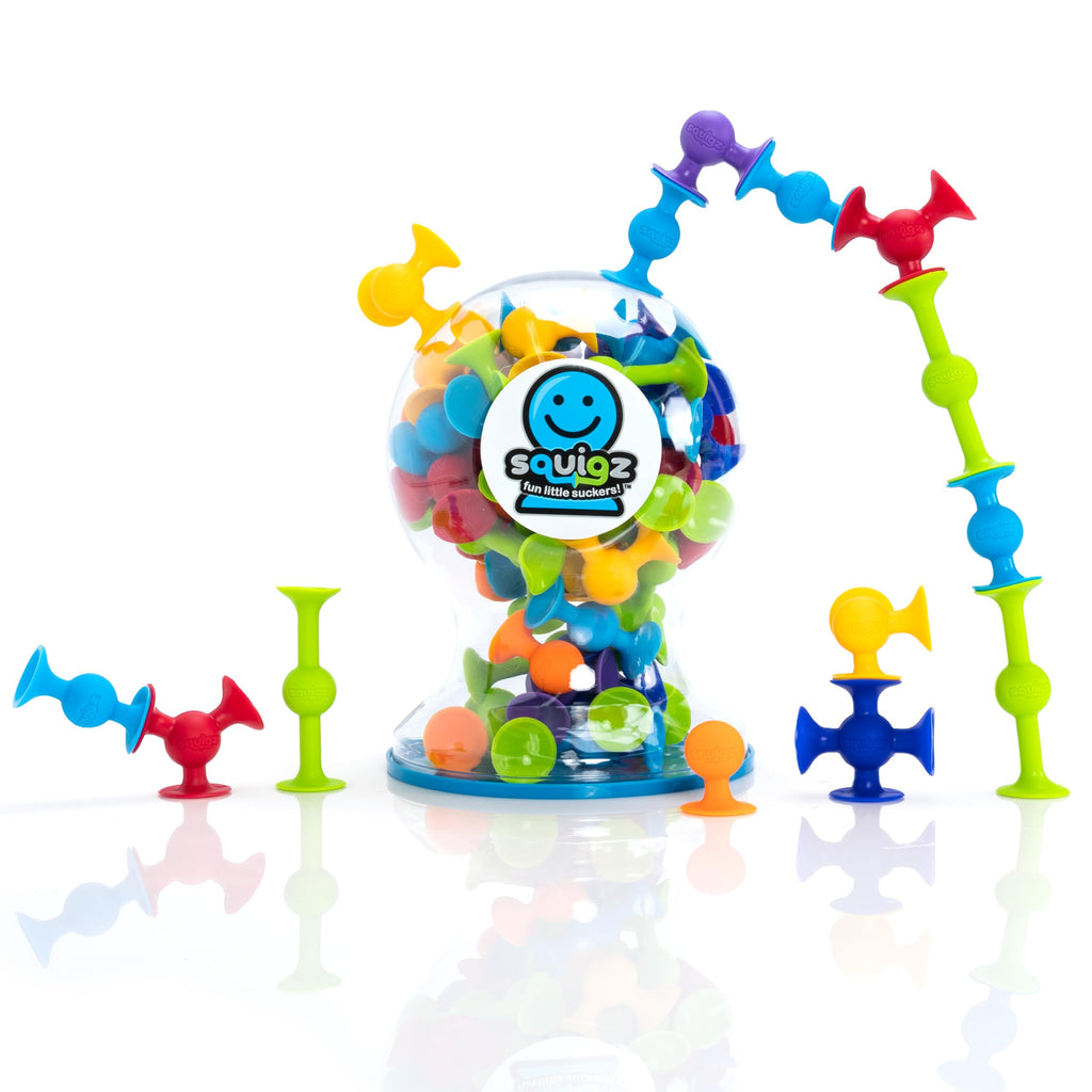 Fat Brain Toys Squigz Deluxe Set – 50-Piece Suction Toys for Kids 3+