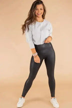 Black Faux Leather High Waist Skinny Leggings