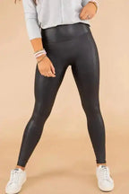 Black Faux Leather High Waist Skinny Leggings
