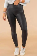 Black Faux Leather High Waist Skinny Leggings