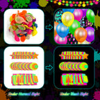 Fayoo Neon Birthday Party Decorations - Glow in the Dark Backdrop, Balloons & Neon Banner