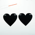 FAZHBARY 2 Pack Black Felt Heart Garland Banner – Gothic Valentines Decor, Weddings & Anniversary Parties